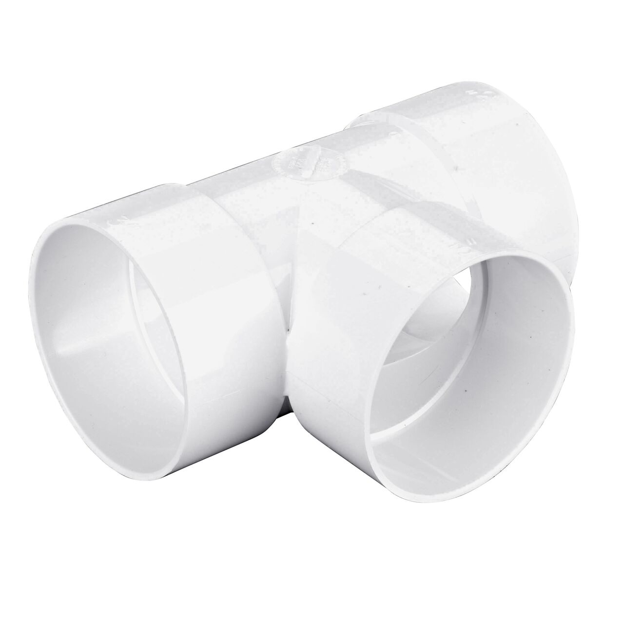 The NDS 3 in. PVC Sewer and Drain Tee (NDS 3P01*, NDS 3P01) in horizontal position