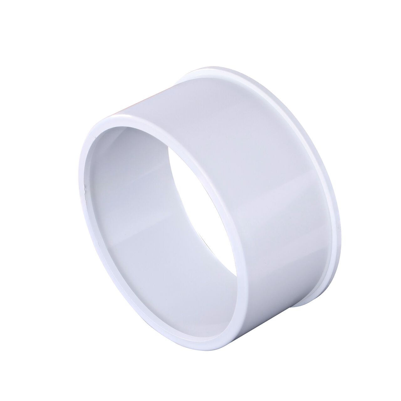 The 6 in. PVC S&D Adapter Bushing connects DWV/SCH40 Fitting Spt to S&D Hub (NDS 2P43)