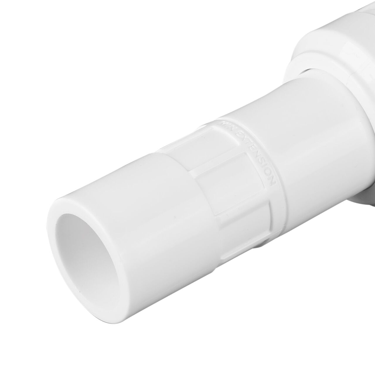 Closeup view of the expanded 1 inch spigot end on the Pro-Span 1 in. Compact Expansion Repair Coupling (NDS 118-10C), which requires a 1 in. Schedule 40 PVC coupling, sold separately, for form a secure, watertight connection