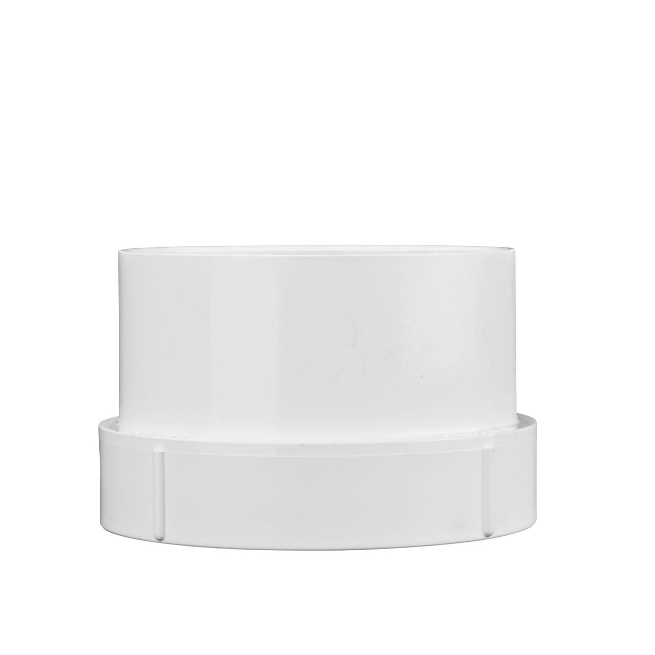 Horizontal side view of the NDS 3 inch PVC female cleanout adapter (NDS 3P11)
