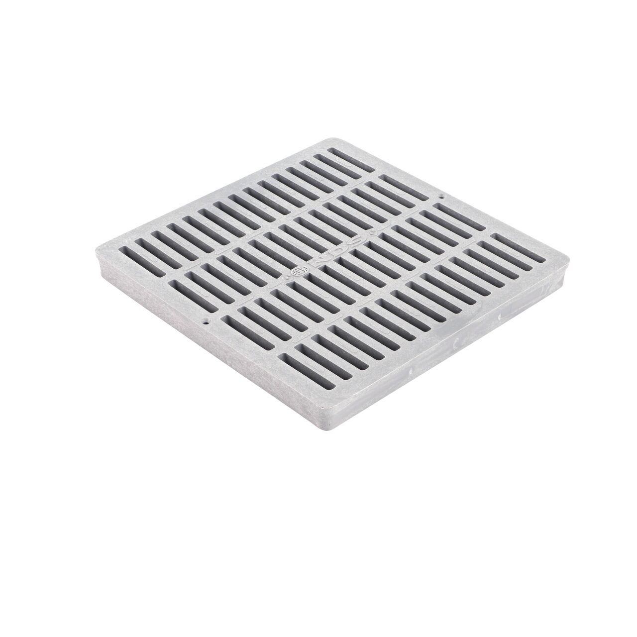 Hero shot of the NDS 12 in. Square Catch Basin Drain Grate, Gray Plastic which fits on a 12 in. catch basin (NDS 1210)