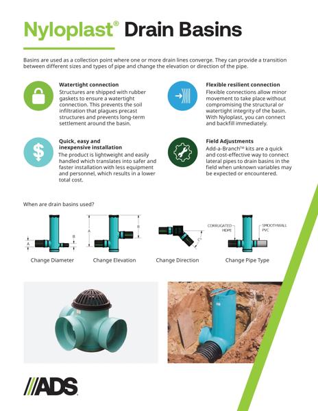 Nyloplast Drain Basin Product Sheet