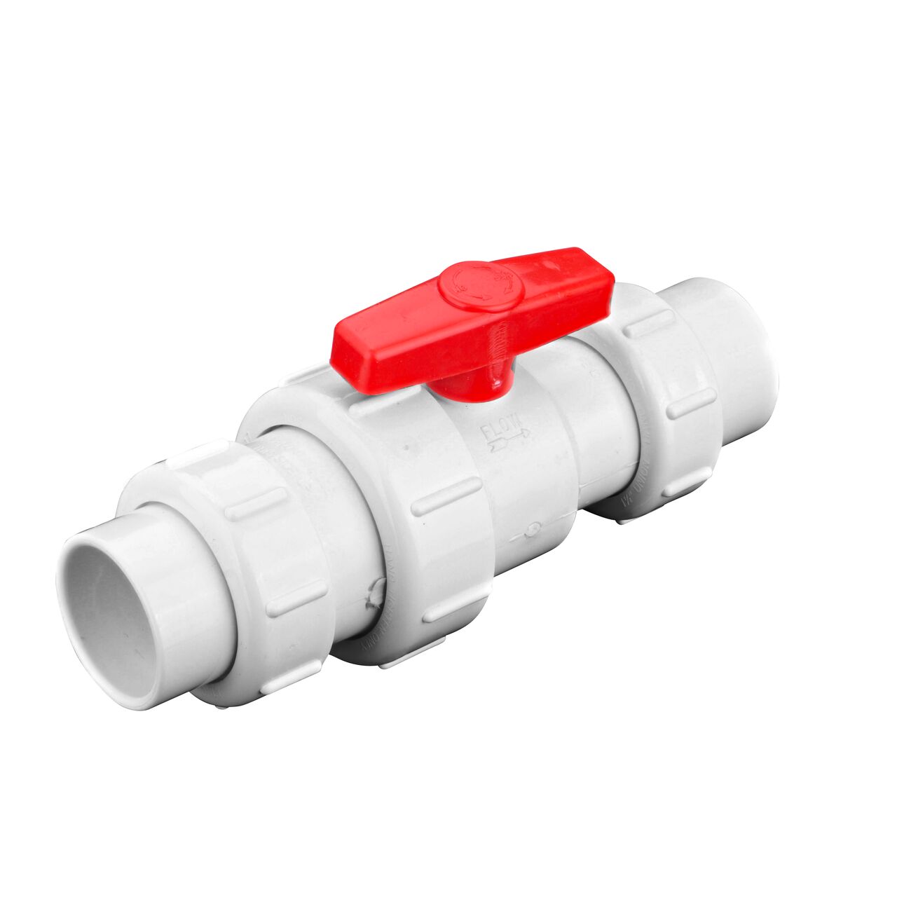 Inlet end of the NDS White 1-1/2 in, IPS U X U Checkmate PVC Swing Check and Ball Valve Combination (NDS 2200-15TU)