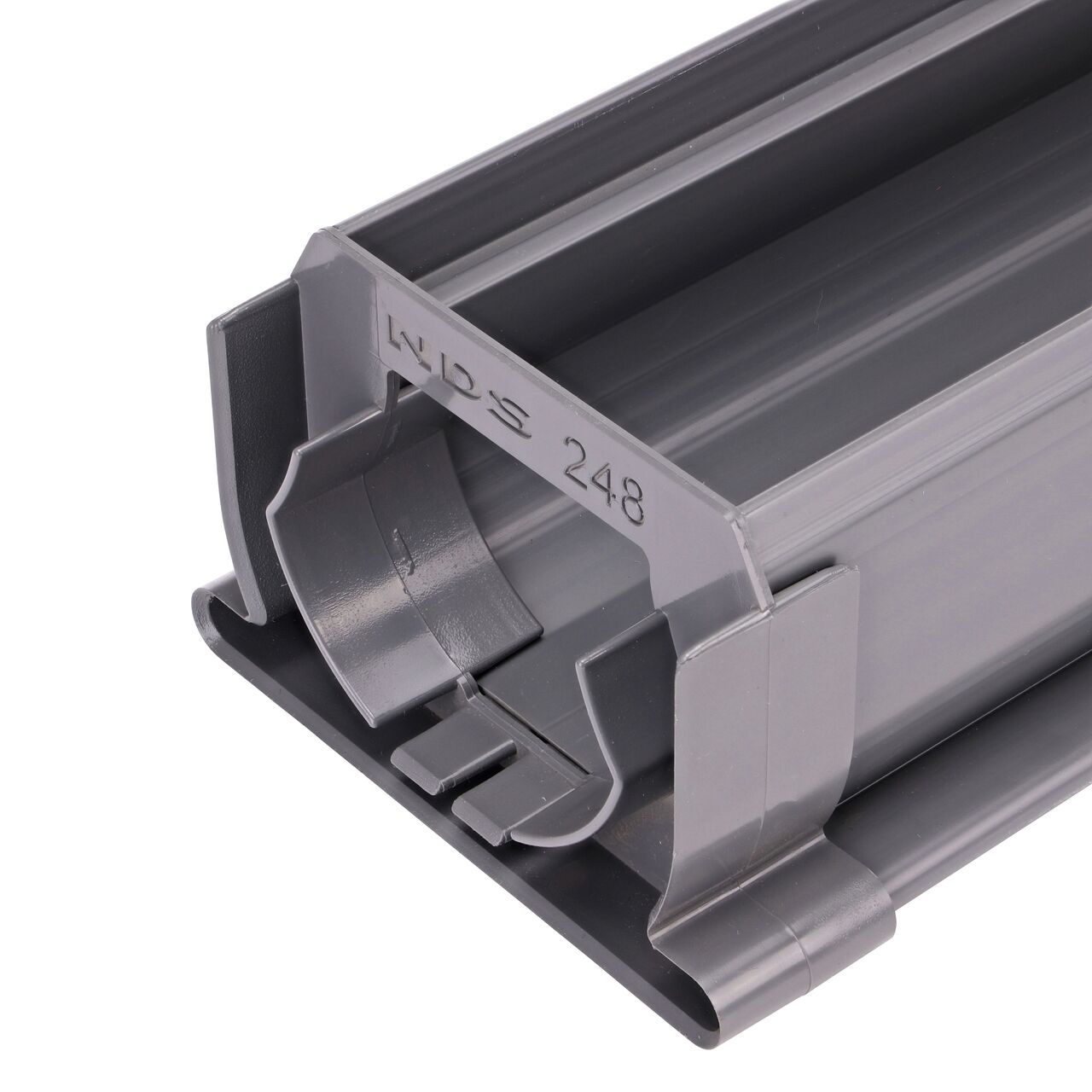 NDS Spee-D® Channel Drain Coupling (NDS 248*, NDS 248) connects Spee-D® Channel Drains (NDS 400, NDS 400-10) together; Step 2