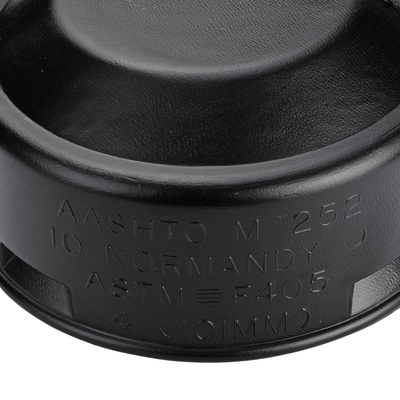 Closeup of the underneath of the NDS HDPE Corrugated End Cap (NDS 4C06)