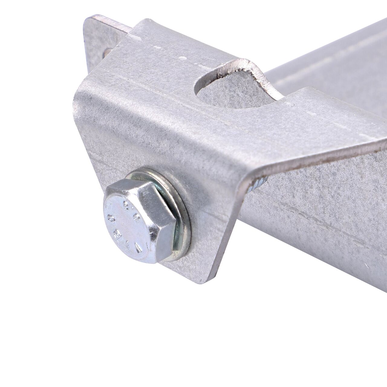 Closeup view of screw and rebar anchor on the BG-FILCOTEN® 200 Trench Drain Rebar Support (NDS 19020902) accessory showing where to tighten both sides of the support and then cast into concrete along with the rebar