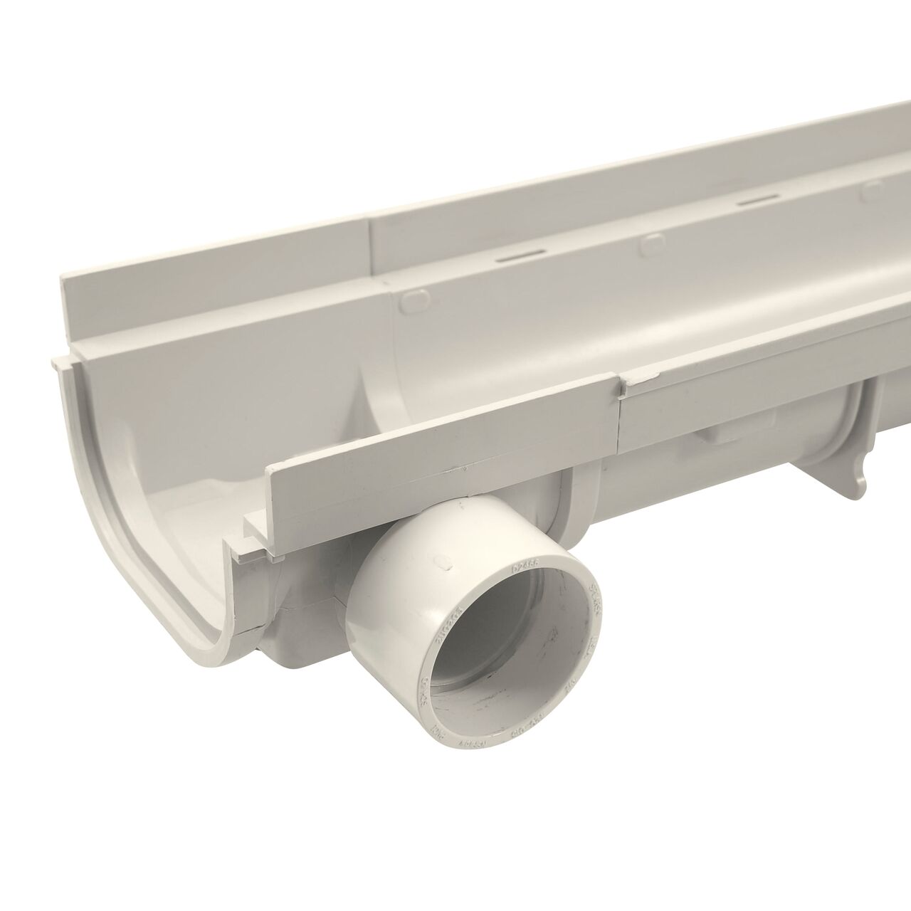 NDS 5 in. Pro Series Channel Drain, Bottom Outlet (NDS 822) includes an additional side outlet