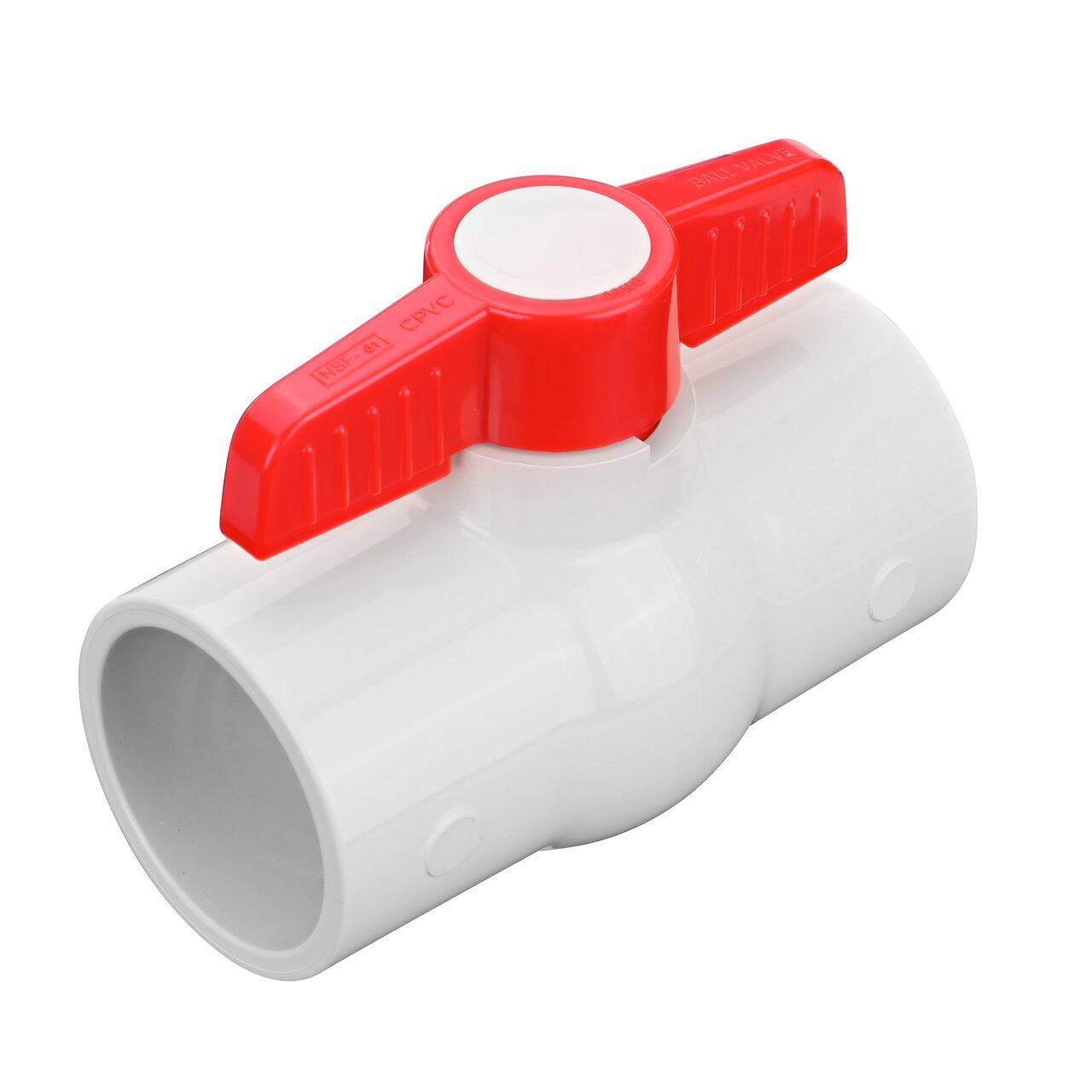 Include a shut-off point in your pipeline with the NDS 2 in. CPVC CTS Ball Valve with slip connections (NDS C1310-20)