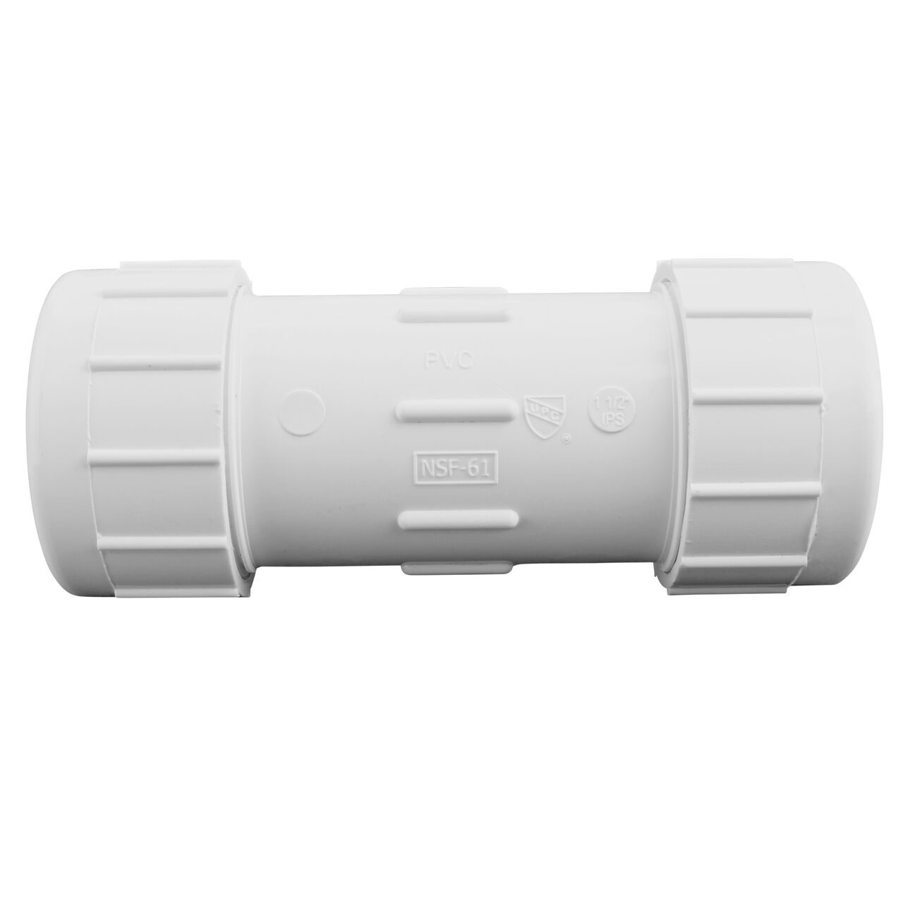 The NDS Compression Coupling is an easy-fit coupling that has two compression ends that slide onto 1-1/2 in. IPS pipe ends that provide a corrosion-free connection (NDS CPC-1500)