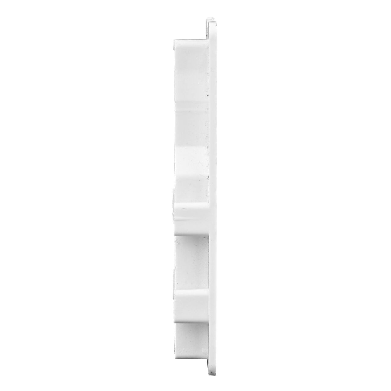 Side View of the  NDS White Micro Channel™ Drain End Plug (NDS 8471)