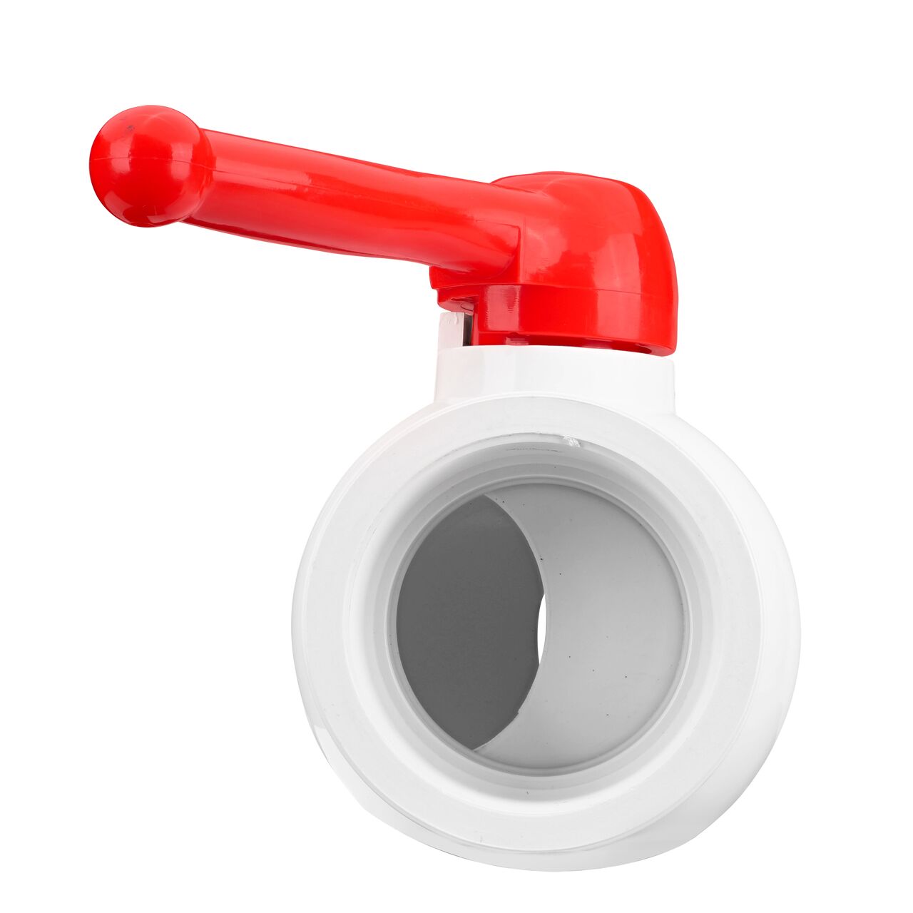 Rotate the handle to easily open or close the valve ball that controls water flow on the NDS 3 in. PVC IPS Ball Valve (NDS E1320-30)