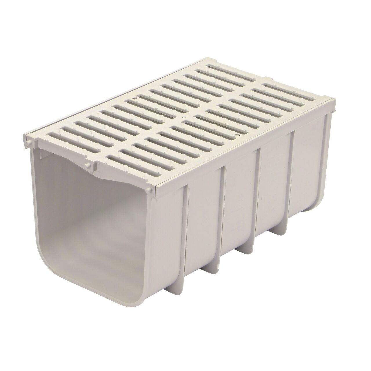 One 12 in. Pro Series Channel Drain Grate made of Gray Plastic fits on one 12 in. Pro Series Channel Drain, Deep Profile