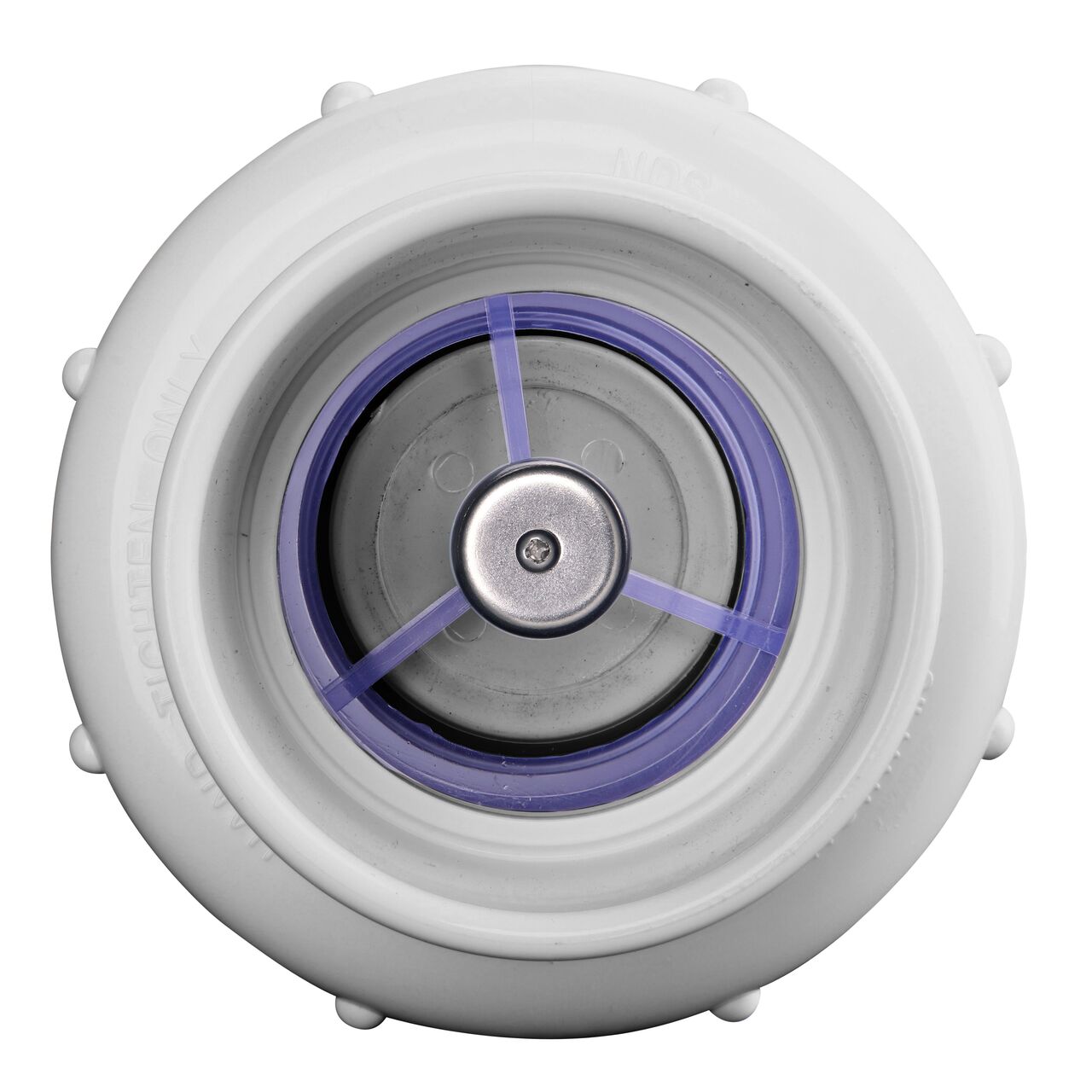 The flapper controls the flow of water on the NDS 2 in. IPS slip by slip PVC Compact True Union Spring Check Valve with 5 lb spring (NDS 1795C20)