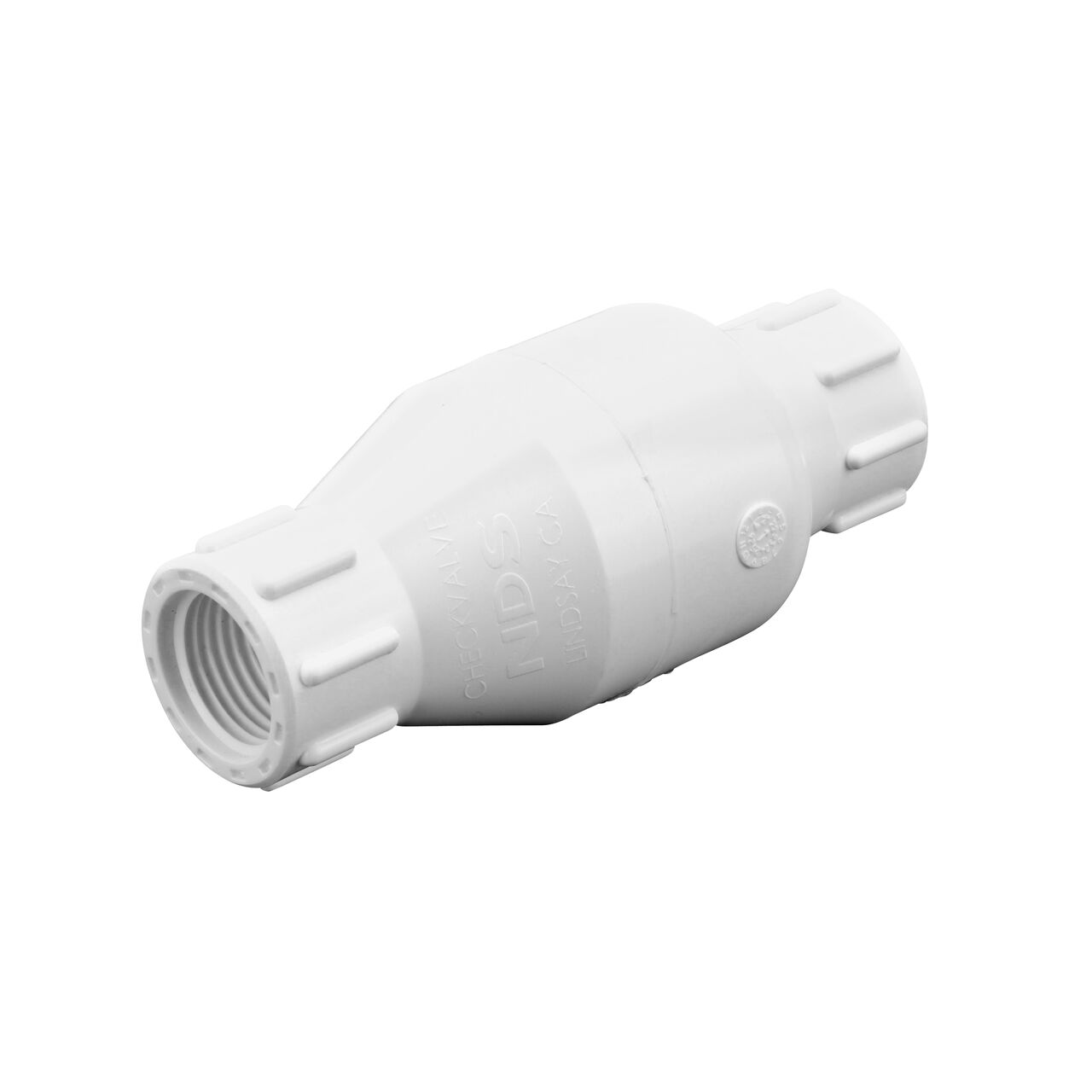 NDS 1/2 in. White PVC Spring Check Valve (NDS 1001-05, 1002-05)