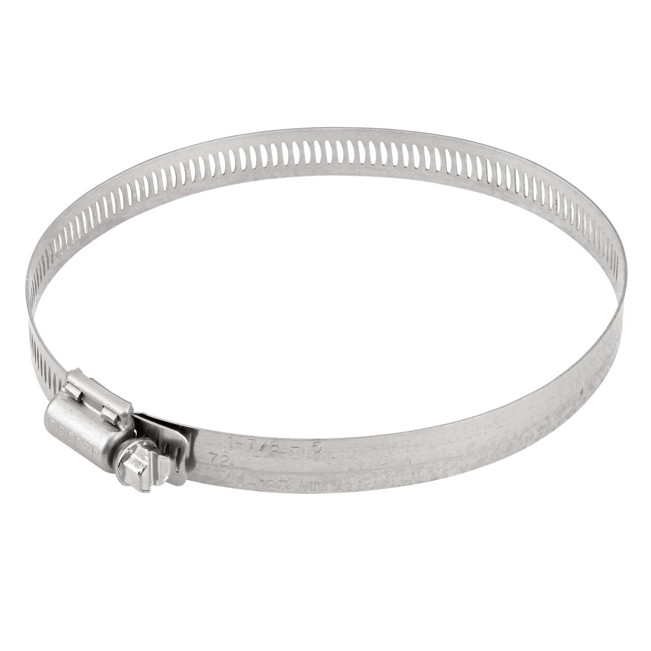 The NDS SAE 72 Worm Drive Hose Clamp with Aero Seal 1/2 in. band width (NDS 64072H) has a heavy duty 4-piece Quadra-Lock design to provide strength and stability; includes underside plate for added strength