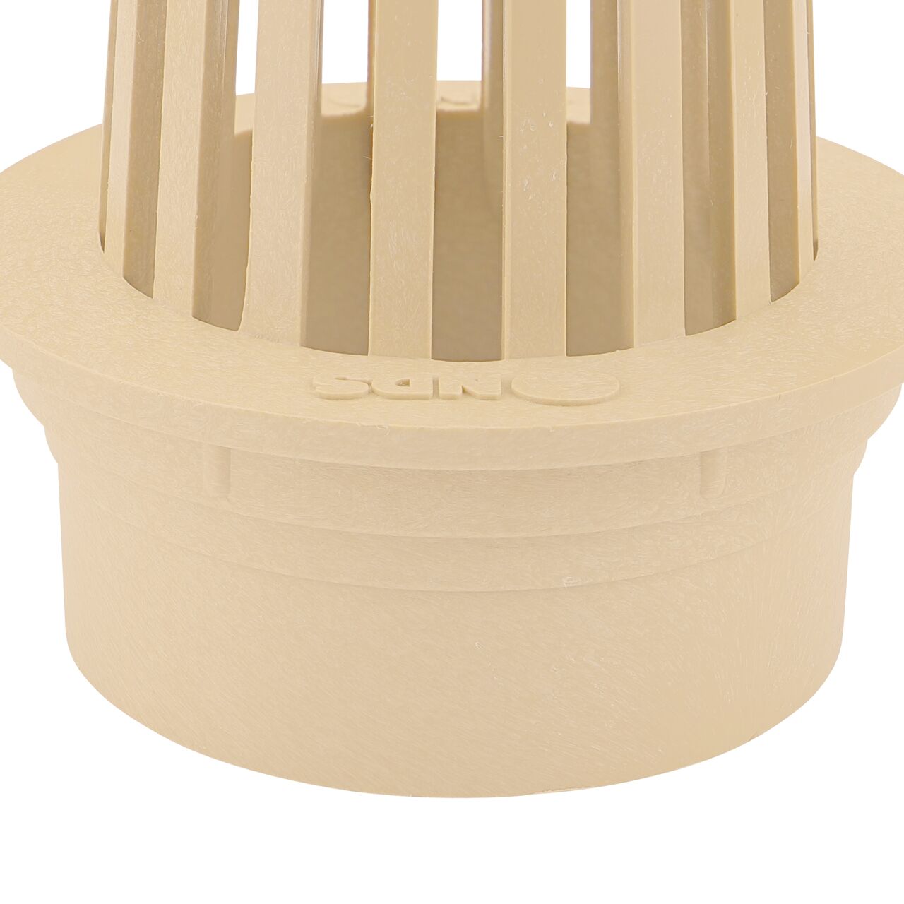 Closeup of the bottom of the NDS Sand Plastic 3 in. Atrum Grate (NDS 74S)
