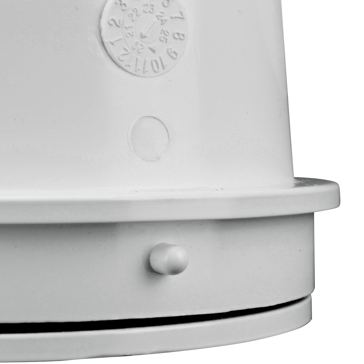The locking nub close to the access cap will lock into the collar and riser on the NDS 3 in. White PVC Backwater Valve with Riser and Cover (NDS 375PR)