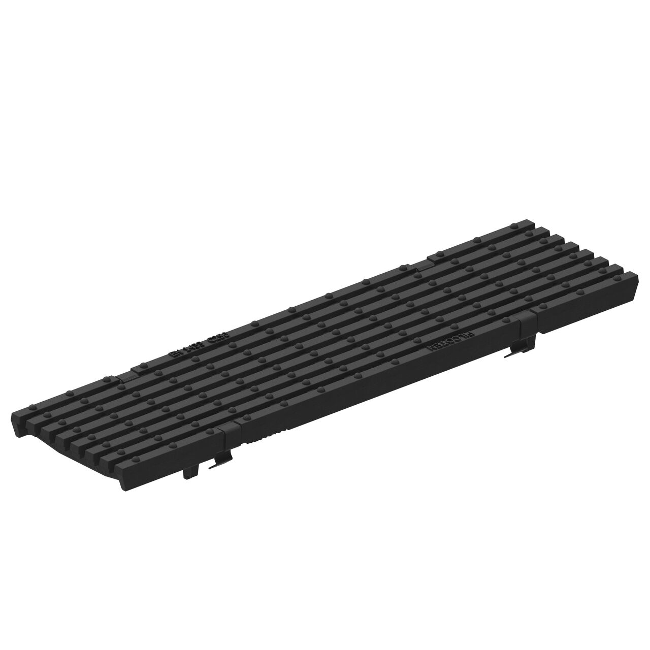 The class C bar design ductile iron BG-FILCOTEN® 100 Trench Drain Grate (NDS 17010106) fits the BG-FILCOTEN® 100 Trench Channel Drains