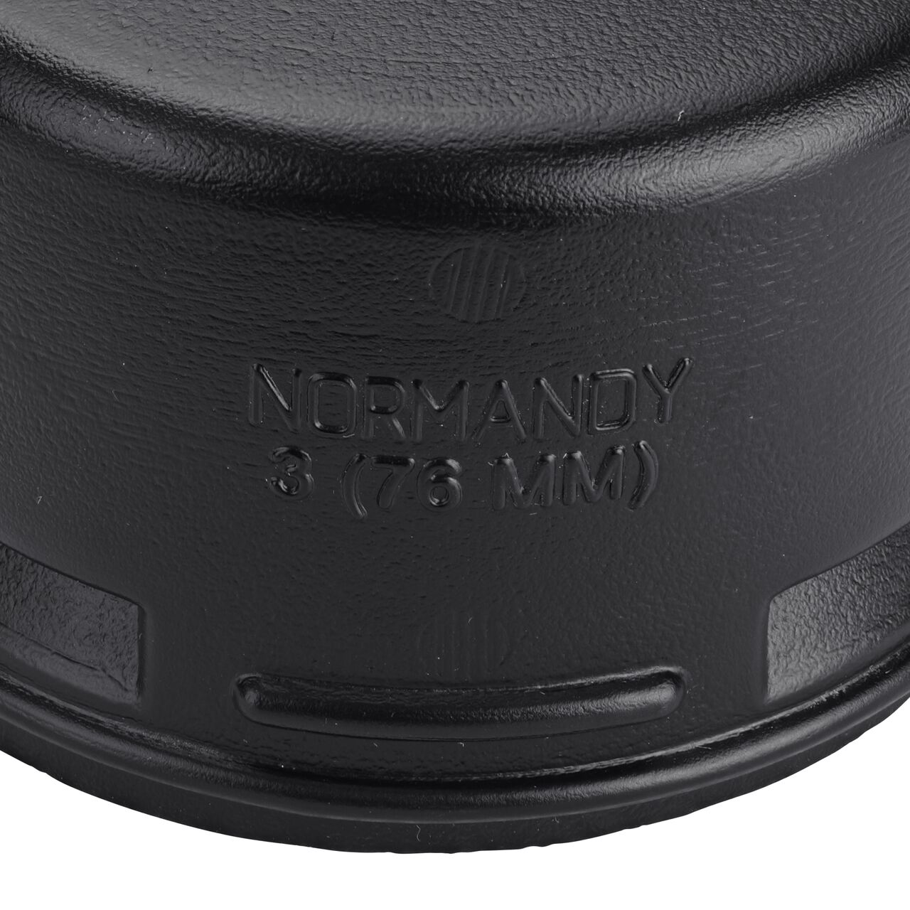 Closeup of the other wording found on the NDS HDPE Corrugated 3 in. End Cap (NDS 3C06)