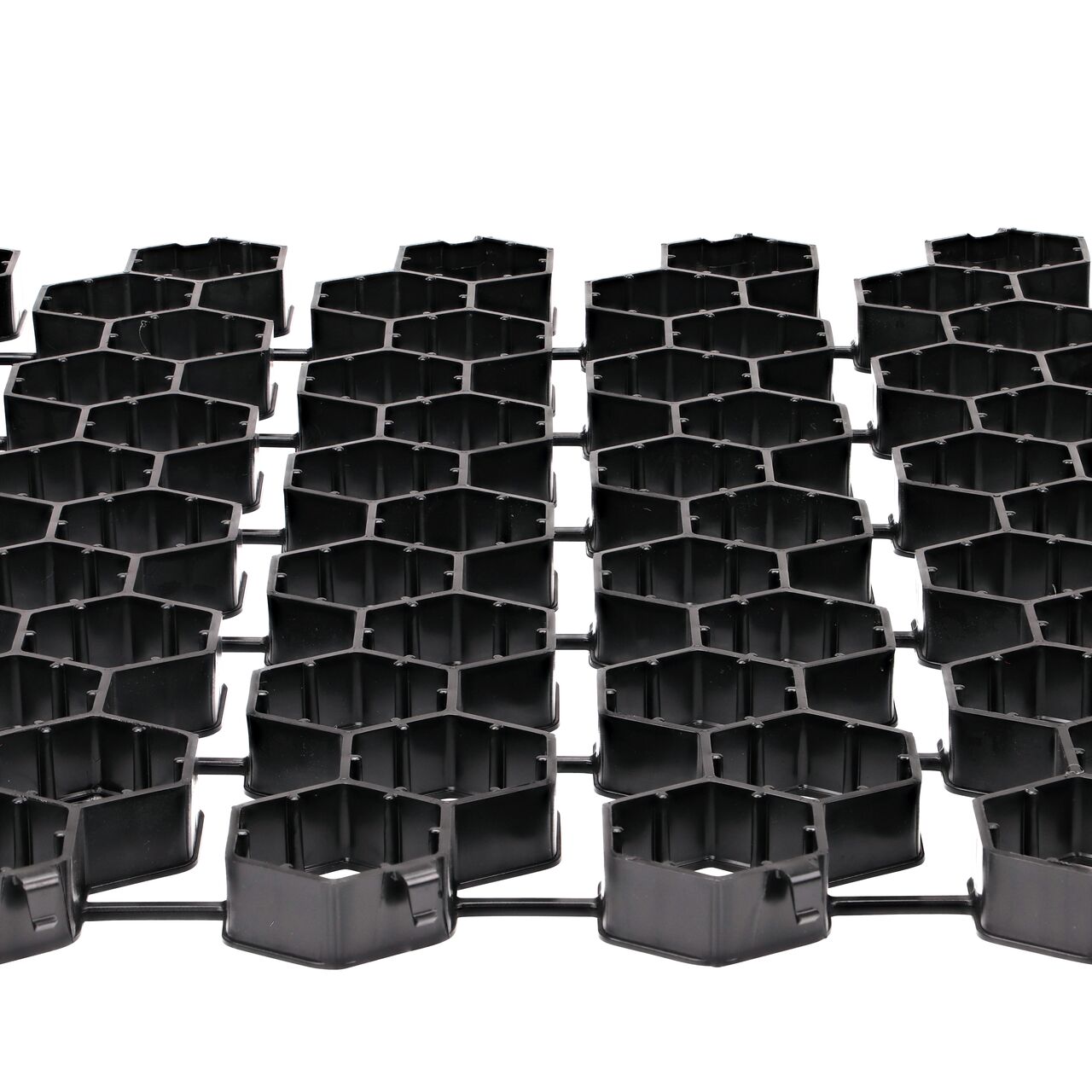Secure two NDS EZ Roll® Grass Pavers rolls together side by side with the Top-down locking tabs for a quicker, easier installation; no tools required