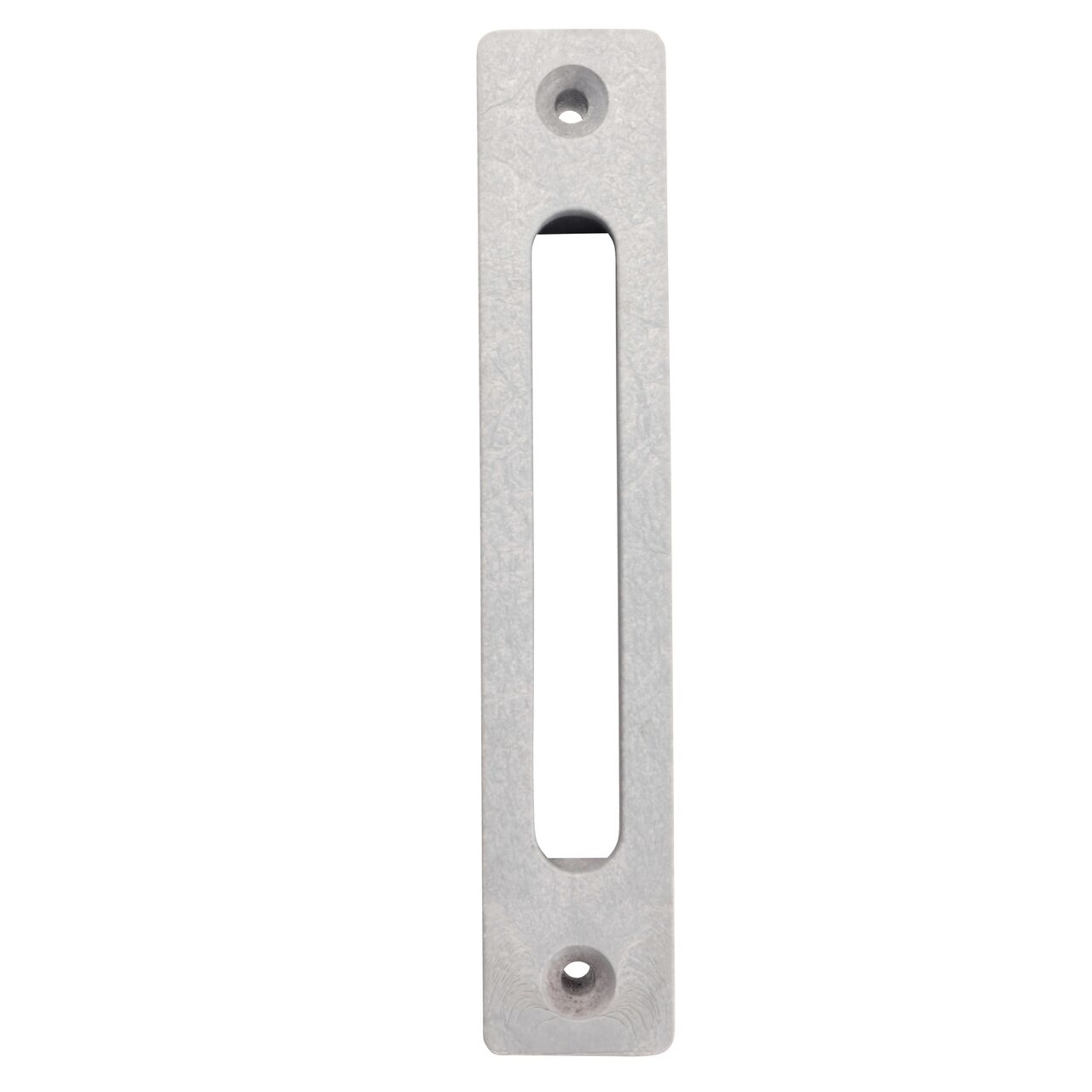 The top down view of the Light Gray Slotted Plastic Dura Slope® Channel Drain EZ-Track™ Radius Coupling Grate (NDS DS-661LGMG)