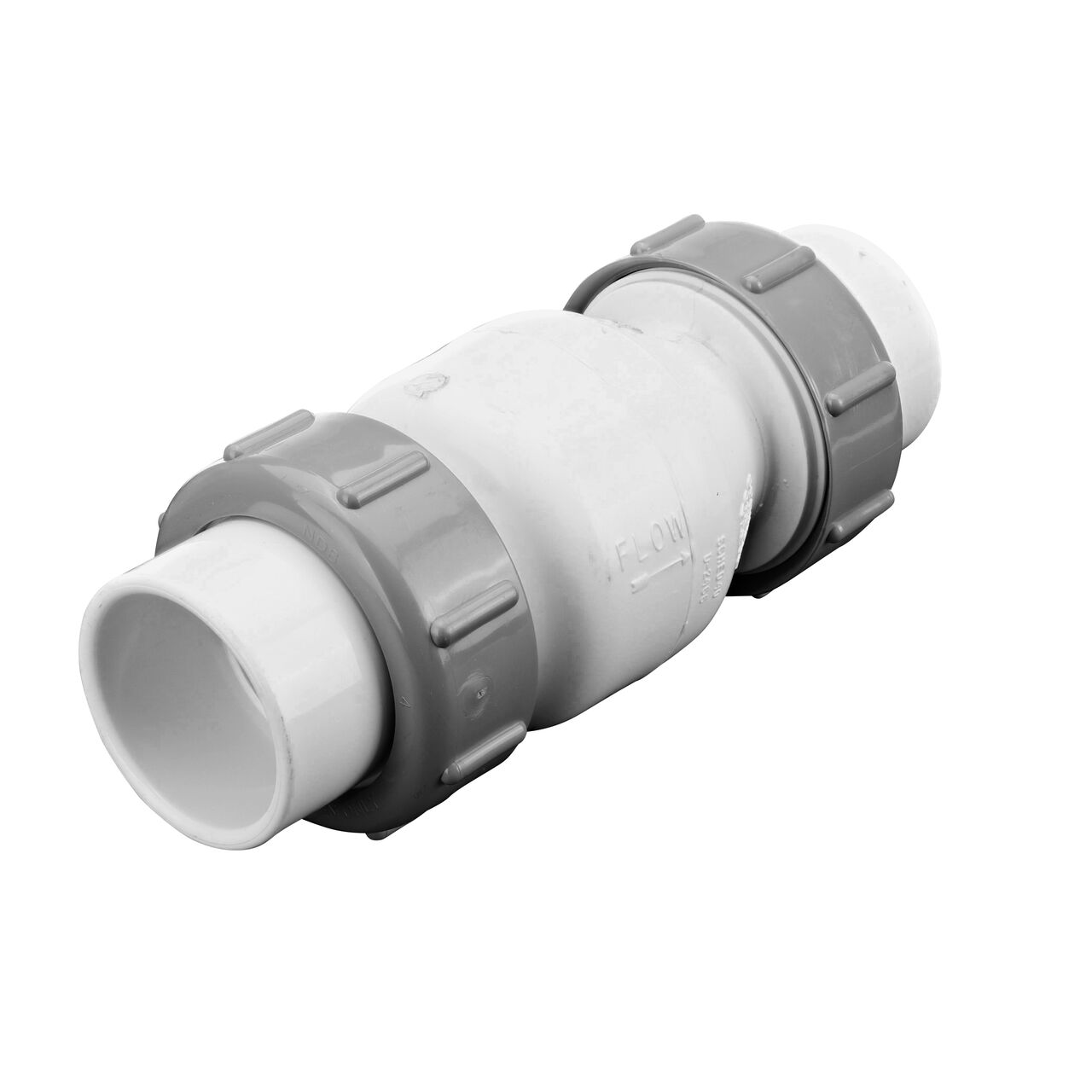 Alternate view of the NDS White 1-1/2 in. slip end by slip end PVC True Union Spring Check Valve with 1/2 lb. Spring (NDS 1700-15)