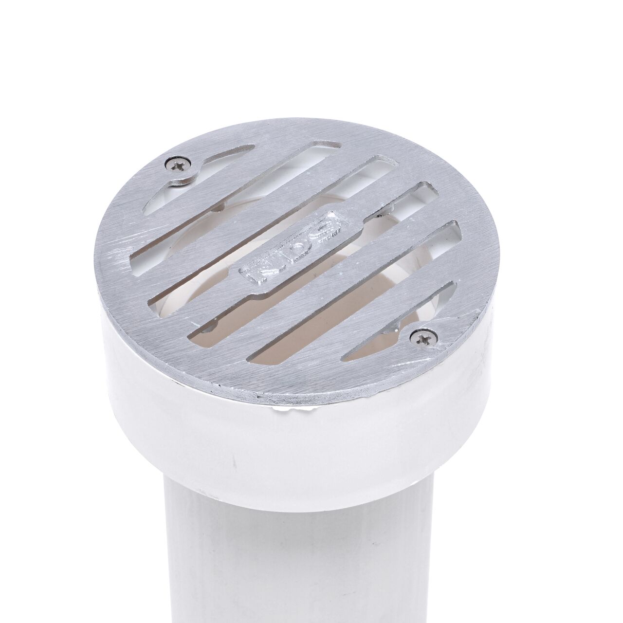 NDS 3 in. Round Grate with Collar installed on 2 in. Sewer and Drain Pipe (NDS 915SC*, NDS 915SC)