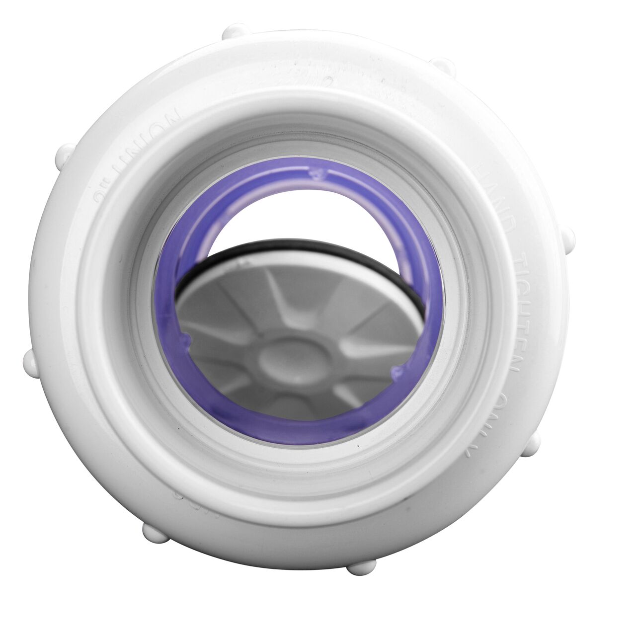 Water is conveyed one-way through the valve when the flap opens on the NDS Clear 2 in. IPS U X U PVC True Union Swing Check Valve (NDS 1720C20)
