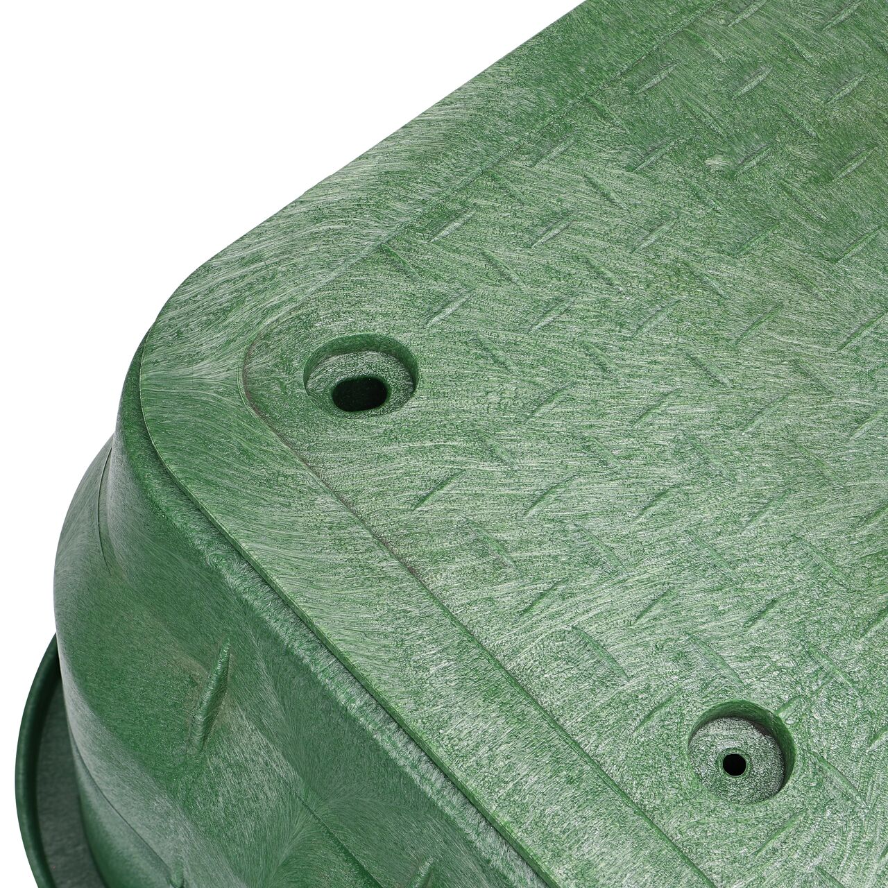 Closeup view of the inside reinforced edges on the NDS 17 in. X 30 in. Rectangular Pro-Spec® Series Valve Box and Cover (NDS 324BCBS)