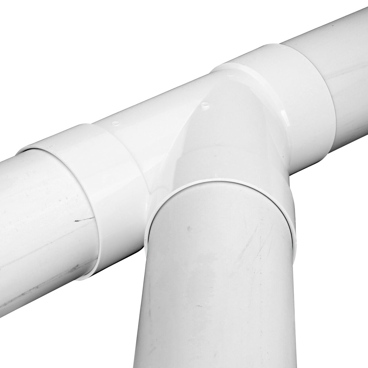6 in. S&D pipe installed on all three ends of the NDS 6 in. PVC Sewer and Drain 45° Wye (NDS 6P08)