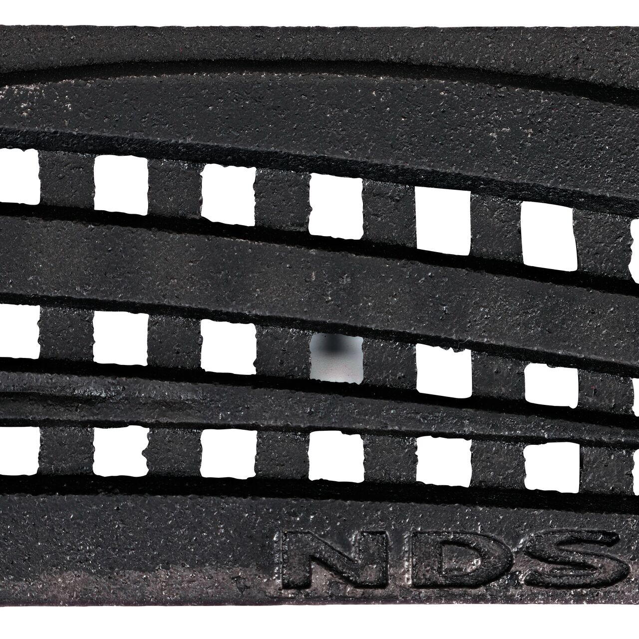 Top down view of the Decorative Wave Cast Iron Metal Mini Channel™ Drain Grate (NDS 555CI)