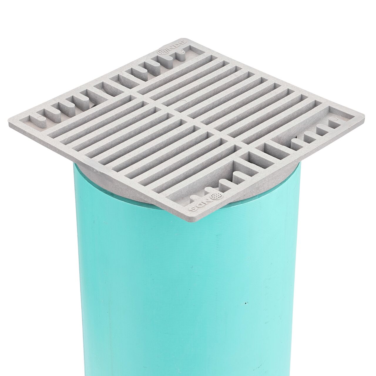 NDS Gray plastic 7 in. Square Grate  Fits Spee-D® Catch Basin Drain & 6 in. Drain Pipes & Fittings installed on 6 in. S&D Pipe (NDS 773)