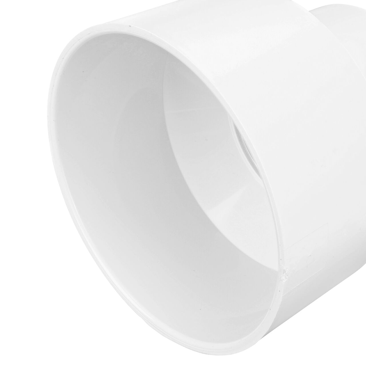 Closeup of the 6 in. side of the PVC Sewer and Drain Reducer Coupling (NDS 6P07)