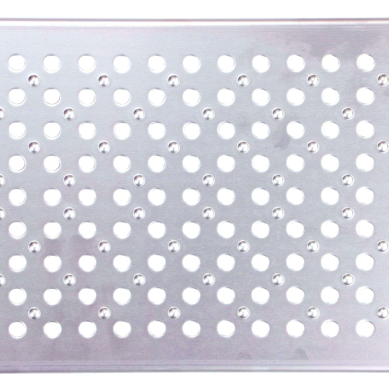 Top Down Closeup View of NDS Dura Slope Stainless Steel Perforated Channel Grate (NDS DS-226)