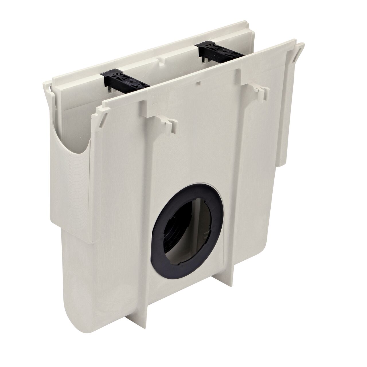 NDS Dura Slope InLine Catch Basin (NDS DS-340) works with the NDS Dura Slope Channel Drain System