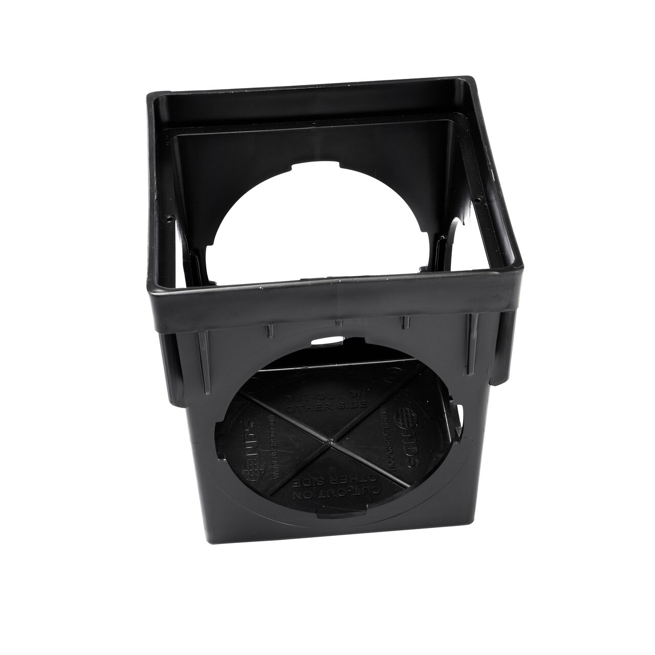 360 shot 16 of the NDS black plastic 9 in. Catch Basin Drain with 4 Openings (NDS 900-4)
