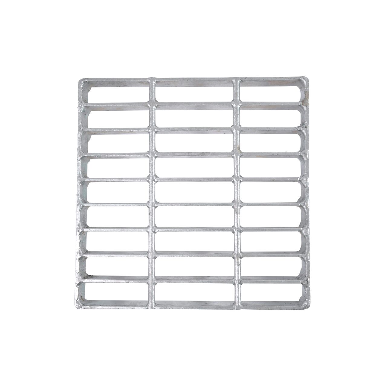 Alternate top down view of NDS 9 in. Square Catch Basin Drain Grate, Galvanized Steel (NDS 915)
