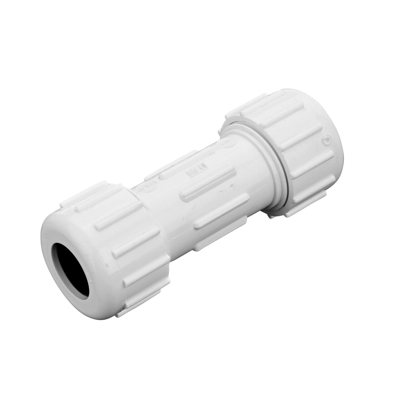 The NDS 1/2 in. IPS UC Compression Coupling forms a corrosion-free connection between two pipes to direct flow one-way through the system (NDS CPC-0500)