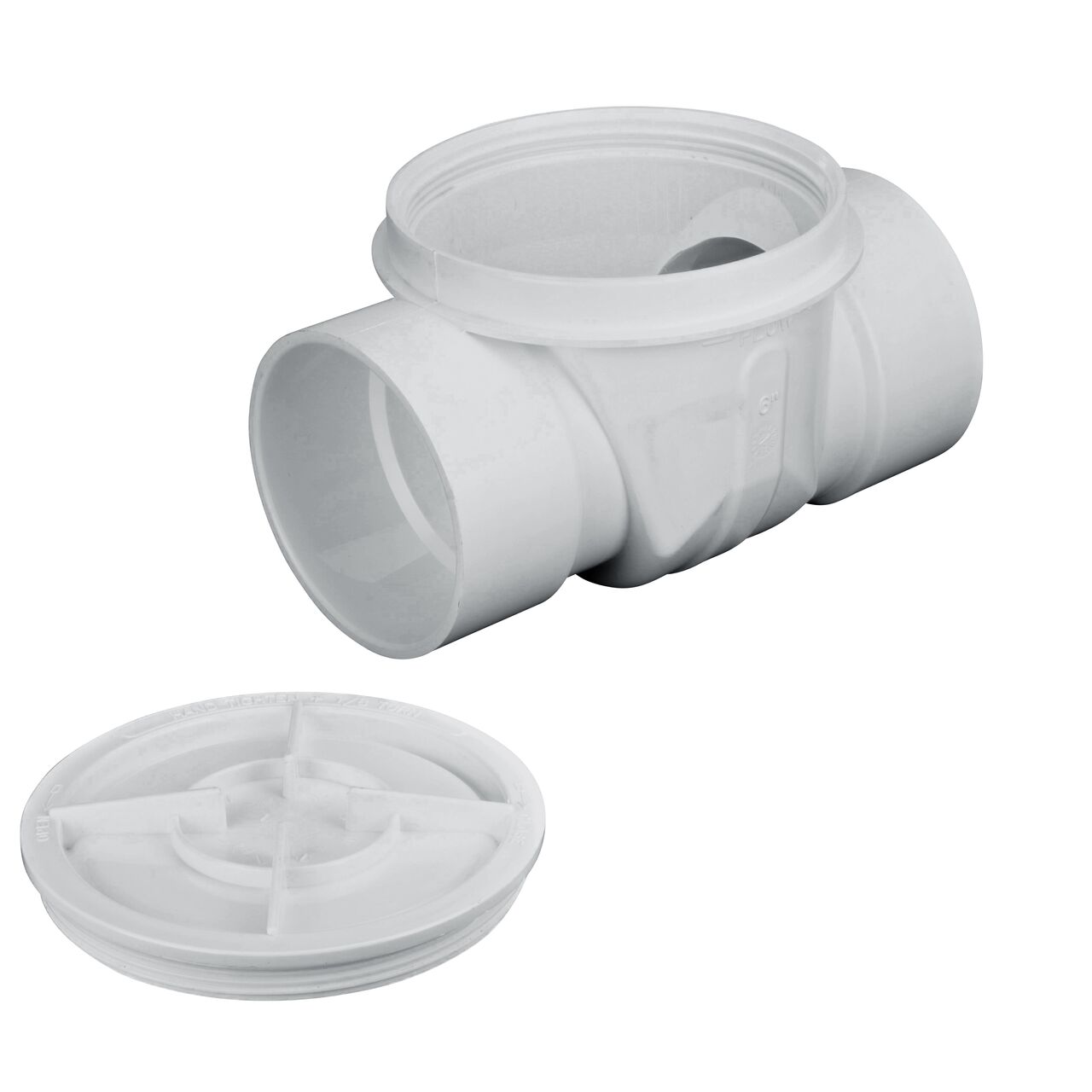 The top detachable threaded access cap with neoprene gasket provides a positive seal on the NDS White 6 in. PVC Backwater Valve (NDS 675P)