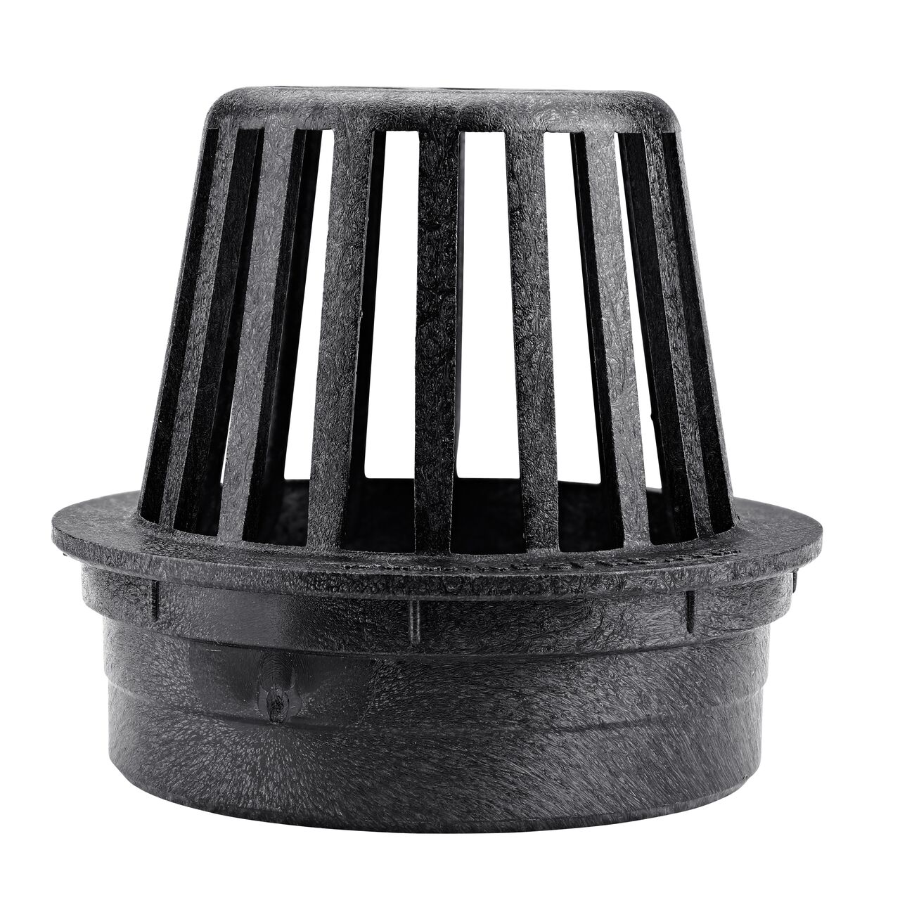Straight on shot of the NDS Black Plastic 4 in. Atrum Grate (NDS 78)