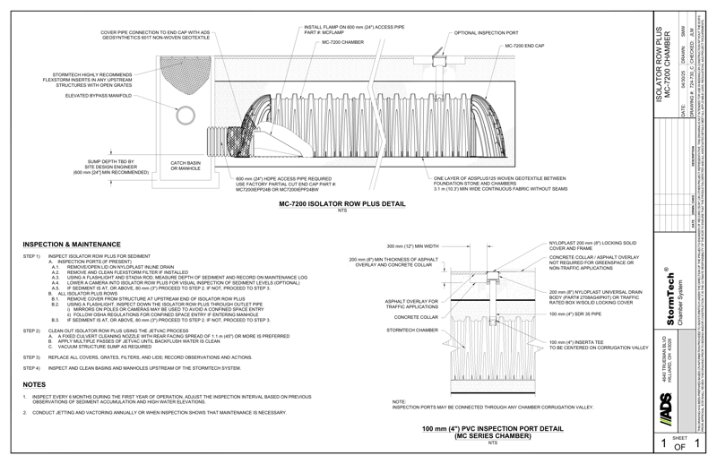 MC-7200 Stormtech Isolator Row
