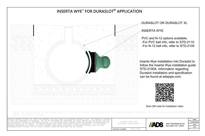 Inserta Wye for Duraslot Applications Detail