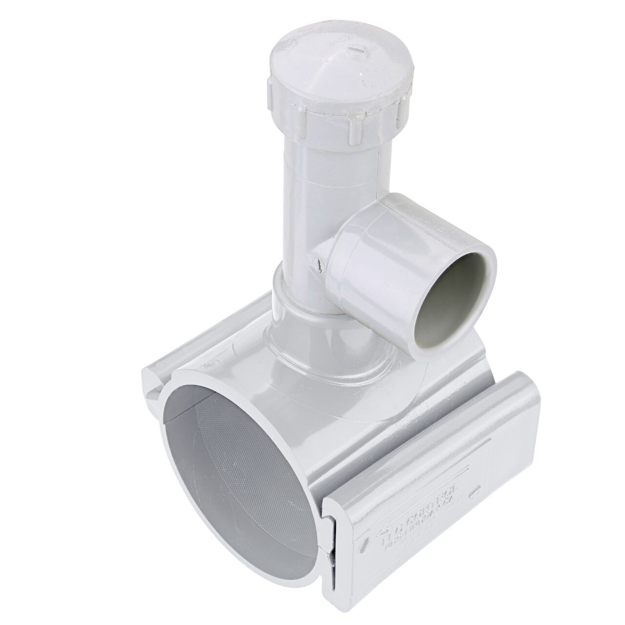 Patented wedge design saves installation time by eliminating need to bolt saddle onto pipe on the 4 in. NDS Flo-Tap™ Rigid PVC saddle with 1-1/2 in. socket or 2 in. spigot (NDS 3240)