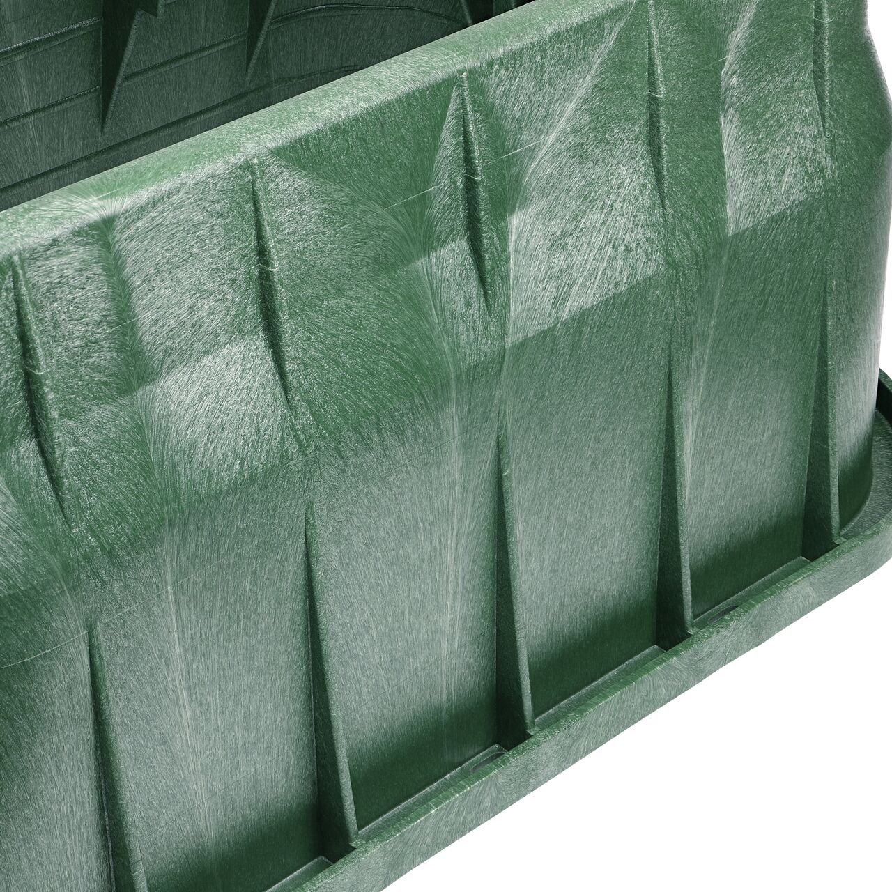 Closeup view of the outside reinforced edges on the NDS 13 in. X 24 in. Rectangular Pro-Spec® Series Box (NDS 322B)