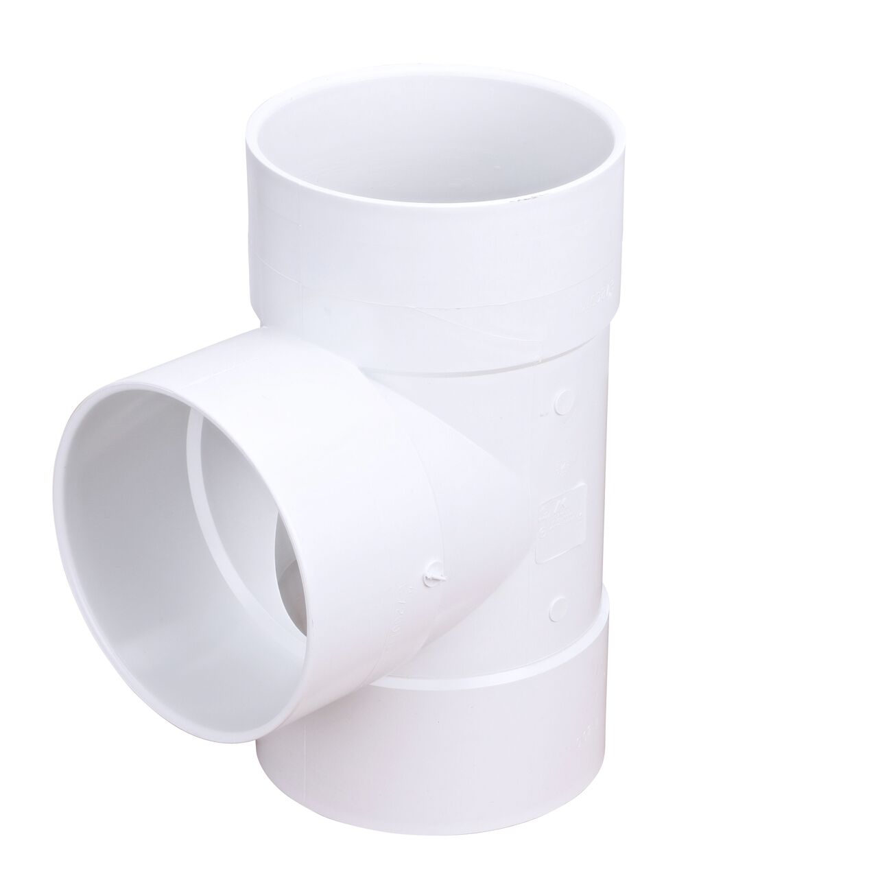 PVC tee for 8 in. Sewer and Drain pipes; Hub X Hub X Hub connection (NDS 8P01)