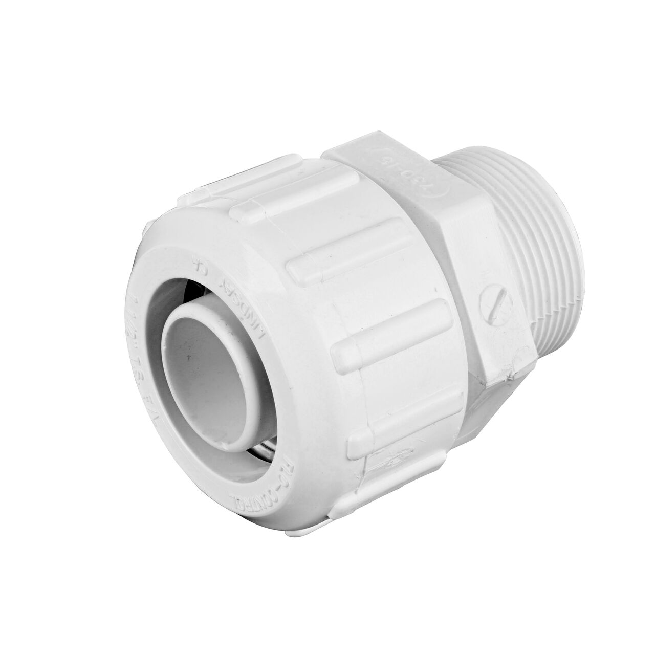 The NDS 1 1/2 in. SDR-9 CTS to 1 1/2 in MPT Flo-Lock™ Gripper Adapter provides a leak-resistant connection between pipes (NDS 730-15)