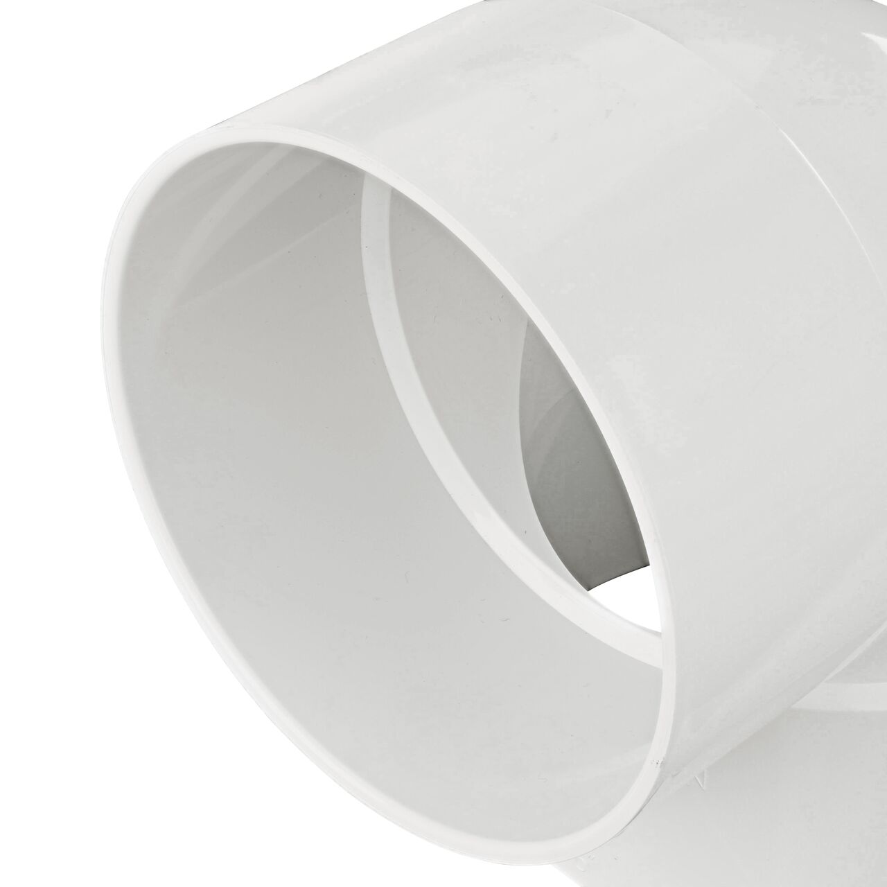 Closeup view of end of the 6 in. PVC Sewer and Drain 90° Elbow (NDS 6P02)