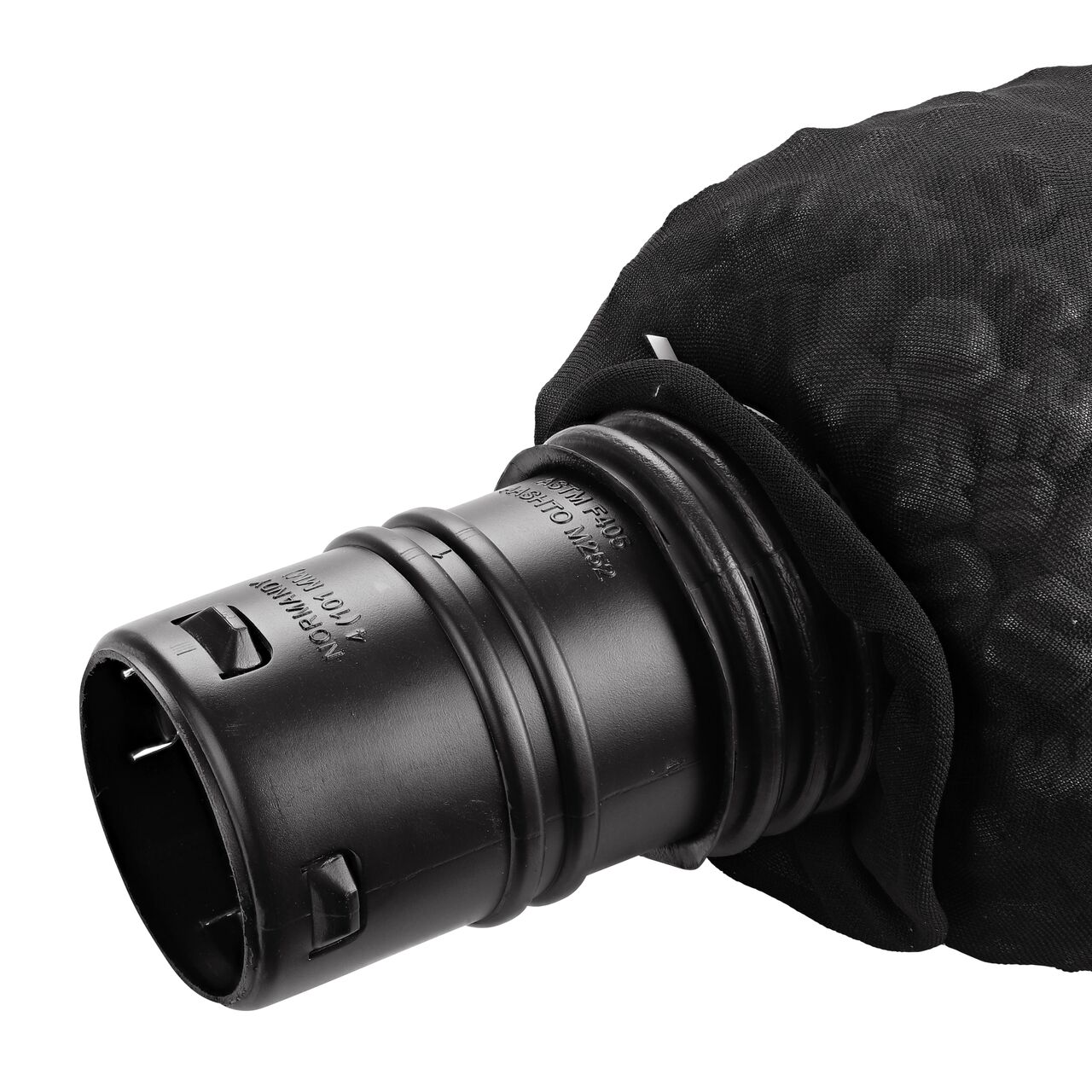 NDS EZflow® Gravel-Free French Drain System with 4 in. Slotted Pipe & Engineered Aggregate (NDS EZ-1001F) connected with an adapter (NDS 3C05)