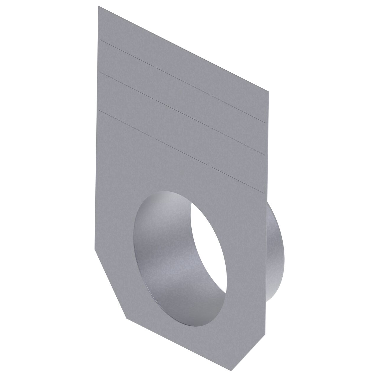 The inner side of the galvanized steel BG-FILCOTEN® by NDS® 300 Trench Drain End Outlet (NDS 19030214) which stops the flow of water at end of the channel drain