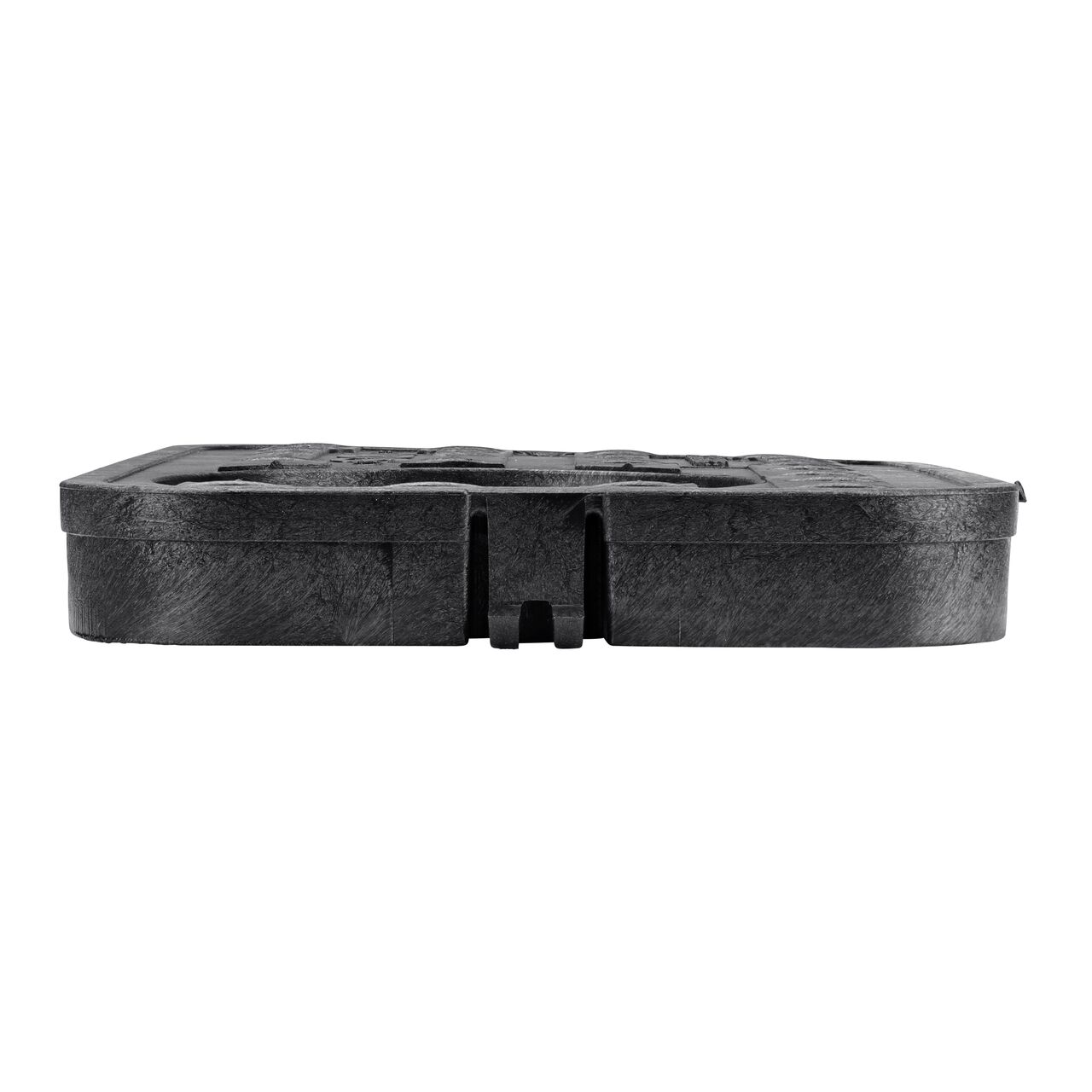 NDS Black Drop-in AMR locking Water Meter Cover (NDS D12-TAMRL) with 2 in. touch reader hole is a Drop-in lid shown here from the side, that prevents dirt and debris from entering the meter box